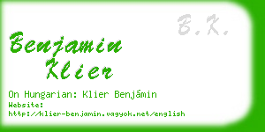 benjamin klier business card